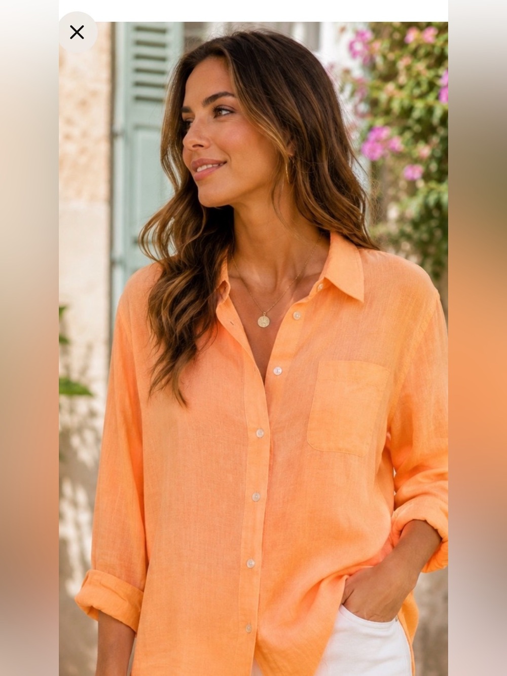 NWT! Rails Ellis cotton gauze shirt in papaya color size XS $168 retail!